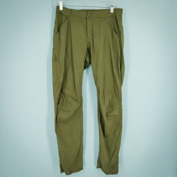Arc'teryx Size 4 Olive Green Konseal Outdoor Climbing Active Cotton Blend Pants - Picture 1 of 8